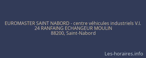 EUROMASTER SAINT NABORD - centre véhicules industriels V.I.
