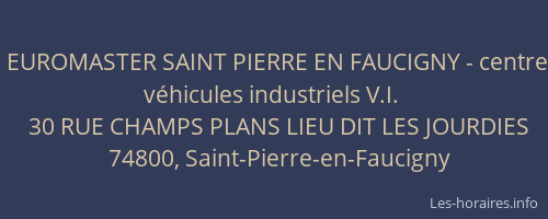 EUROMASTER SAINT PIERRE EN FAUCIGNY - centre véhicules industriels V.I.