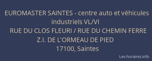 EUROMASTER SAINTES - centre auto et véhicules industriels VL/VI
