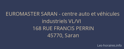 EUROMASTER SARAN - centre auto et véhicules industriels VL/VI