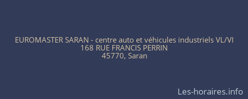 EUROMASTER SARAN - centre auto et véhicules industriels VL/VI