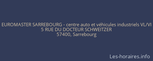 EUROMASTER SARREBOURG - centre auto et véhicules industriels VL/VI