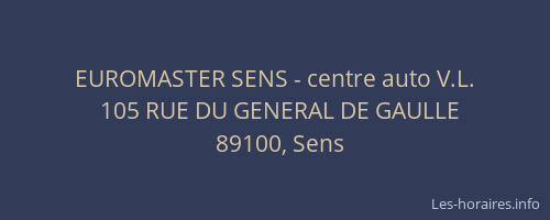EUROMASTER SENS - centre auto V.L.
