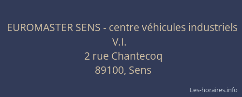 EUROMASTER SENS - centre véhicules industriels V.I.
