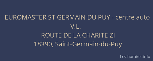 EUROMASTER ST GERMAIN DU PUY - centre auto V.L.
