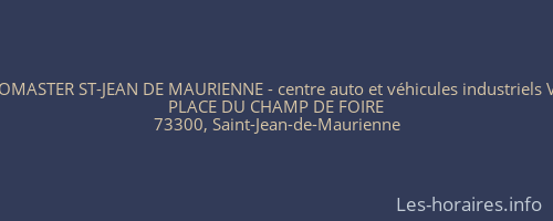 EUROMASTER ST-JEAN DE MAURIENNE - centre auto et véhicules industriels VL/VI