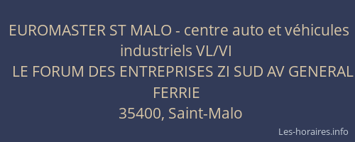EUROMASTER ST MALO - centre auto et véhicules industriels VL/VI