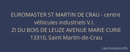 EUROMASTER ST MARTIN DE CRAU - centre véhicules industriels V.I.