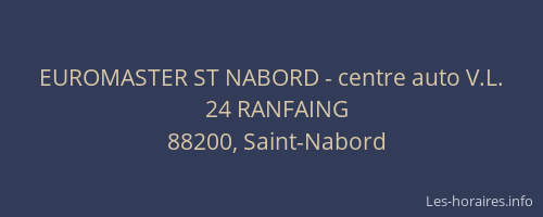 EUROMASTER ST NABORD - centre auto V.L.