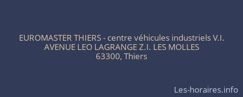 EUROMASTER THIERS - centre véhicules industriels V.I.
