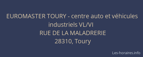 EUROMASTER TOURY - centre auto et v&eacute;hicules industriels VL/VI