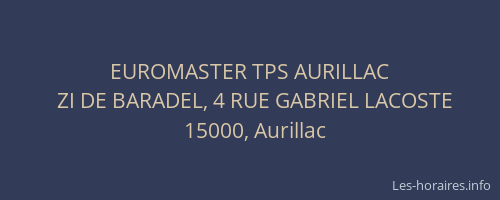 EUROMASTER TPS AURILLAC