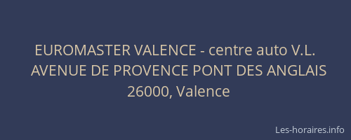 EUROMASTER VALENCE - centre auto V.L.