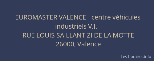 EUROMASTER VALENCE - centre véhicules industriels V.I.