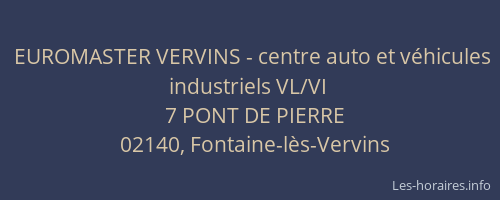 EUROMASTER VERVINS - centre auto et véhicules industriels VL/VI