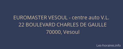 EUROMASTER VESOUL - centre auto V.L.