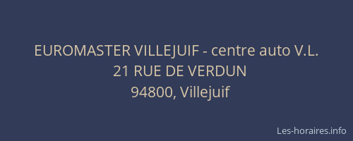 EUROMASTER VILLEJUIF - centre auto V.L.