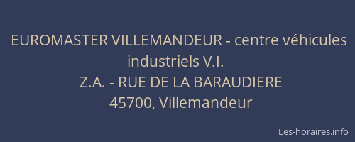 EUROMASTER VILLEMANDEUR - centre véhicules industriels V.I.