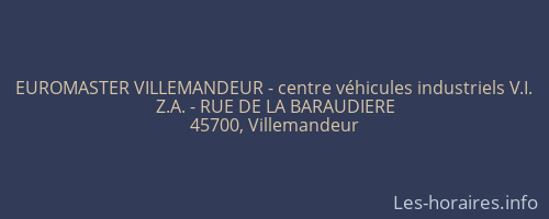 EUROMASTER VILLEMANDEUR - centre véhicules industriels V.I.