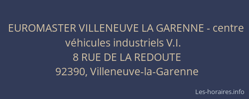 EUROMASTER VILLENEUVE LA GARENNE - centre véhicules industriels V.I.
