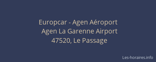 Europcar - Agen Aéroport