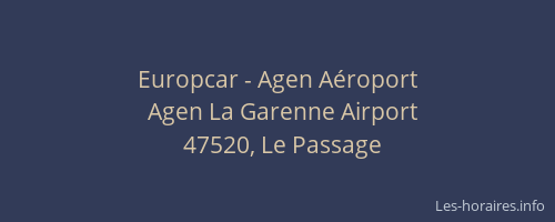 Europcar - Agen A&eacute;roport