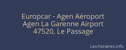 Europcar - Agen Aéroport
