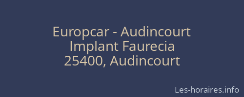 Europcar - Audincourt