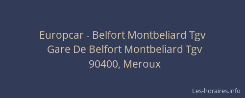 Europcar - Belfort Montbeliard Tgv