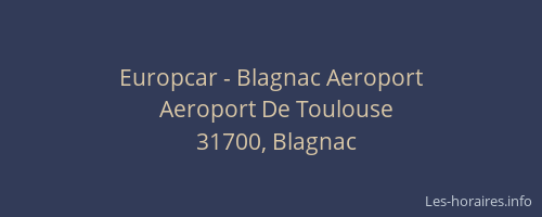 Europcar - Blagnac Aeroport