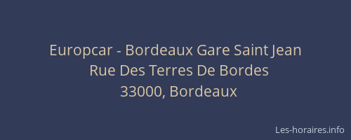 Europcar - Bordeaux Gare Saint Jean