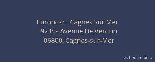 Europcar - Cagnes Sur Mer