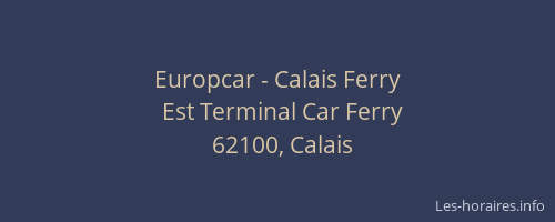 Europcar - Calais Ferry