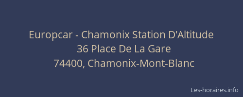 Europcar - Chamonix Station D'Altitude