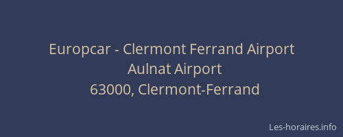 Europcar - Clermont Ferrand Airport