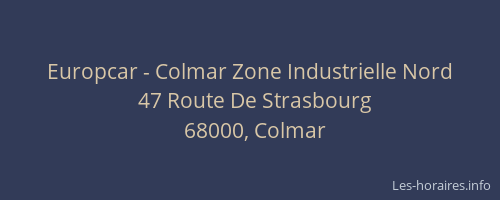Europcar - Colmar Zone Industrielle Nord