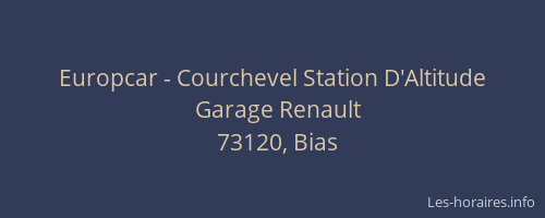 Europcar - Courchevel Station D'Altitude