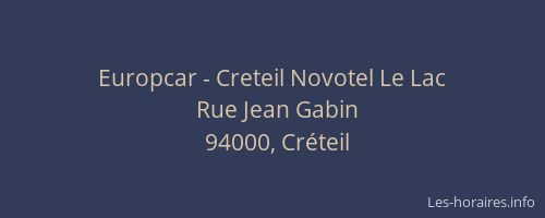 Europcar - Creteil Novotel Le Lac