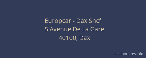 Europcar - Dax Sncf