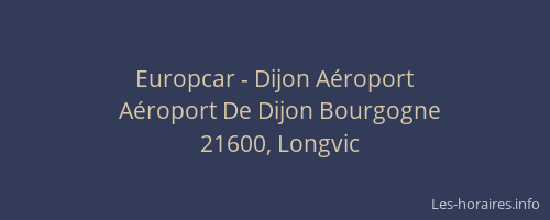 Europcar - Dijon Aéroport