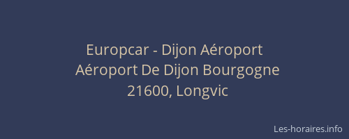 Europcar - Dijon A&eacute;roport