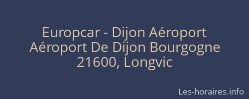 Europcar - Dijon Aéroport