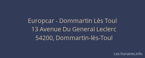 Europcar - Dommartin Lès Toul
