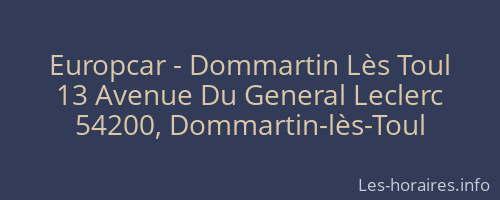 Europcar - Dommartin Lès Toul
