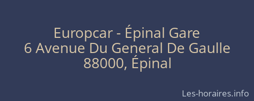 Europcar - Épinal Gare