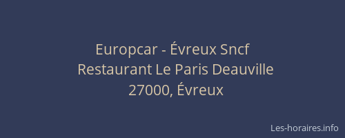 Europcar - Évreux Sncf