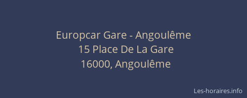 Europcar Gare - Angoulême