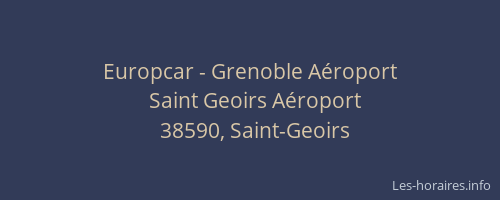 Europcar - Grenoble A&eacute;roport