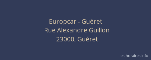 Europcar - Gu&eacute;ret