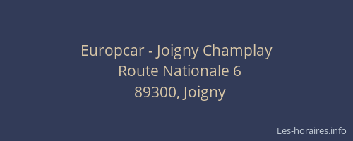 Europcar - Joigny Champlay